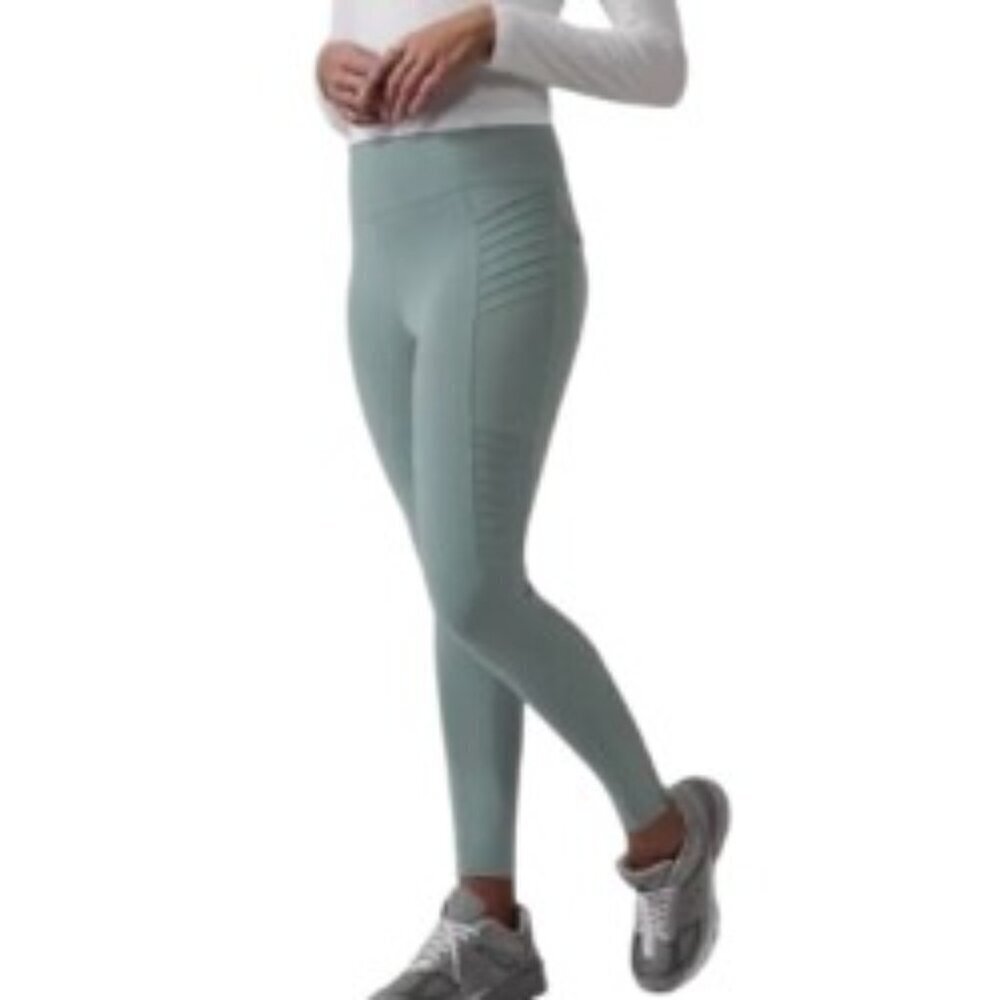 Athleta Delancey Green Moto Tight XSmall